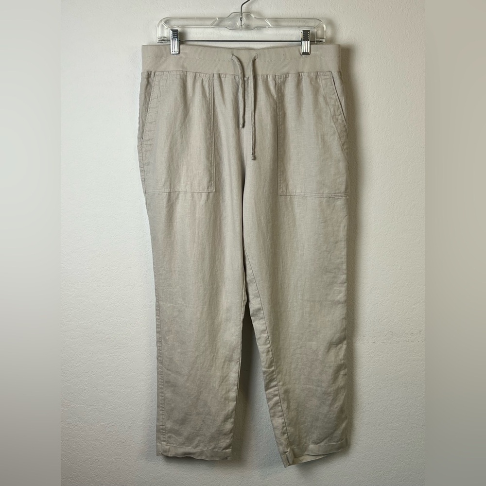 Standard James Peres Beige Linen Drawstring Pants